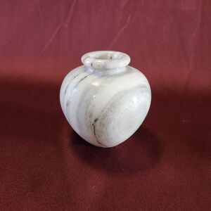 Marble Candlestick Holder Swirl Gray & White Danby VT Carved Stone Candle Holder